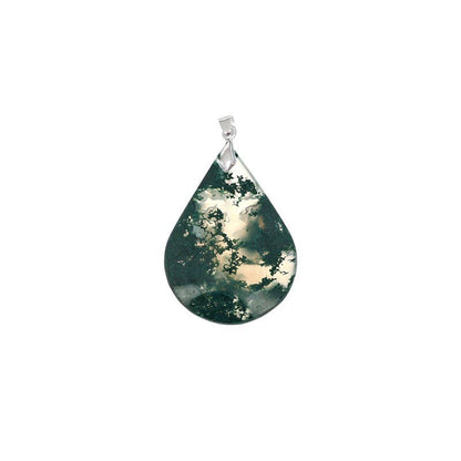 Pendentif Agate Mousse de Madagascar Goutte