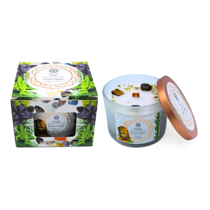 Bougie Parfumée Pierre Précieuse – Vitalité Gingembre Doux (256 g)