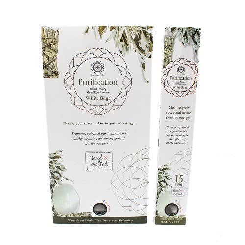 Encens Goloka Manifestations – Purification & Lumière à la Sauge Blanche avec Sélénite - vue 2