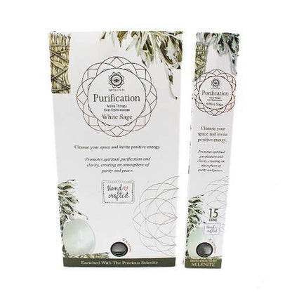 Encens Goloka Manifestations – Purification & Lumière à la Sauge Blanche avec Sélénite - vue 2