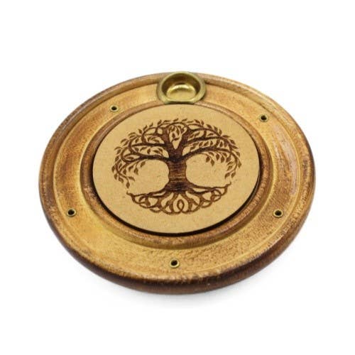 Brûleur d'Encens en Bois – Arbre de Vie 10 cm