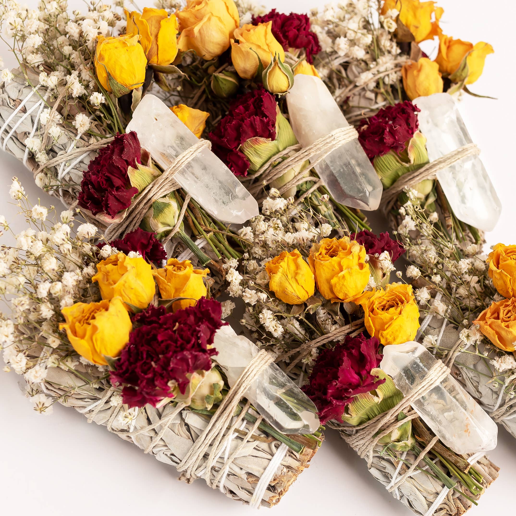 Ensemble Nettoyant en Cristal de Quartz Transparent – Floral Sage (HW)