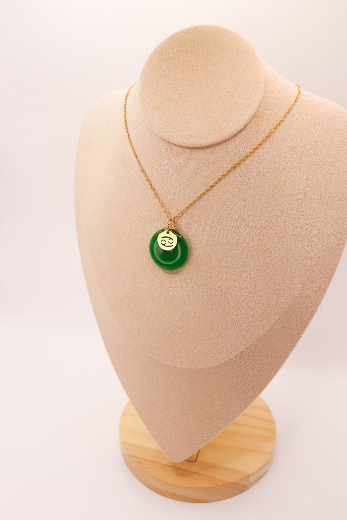 PERSONNALISÉ | Pendentif Donut en Jade + Charm Astro-8